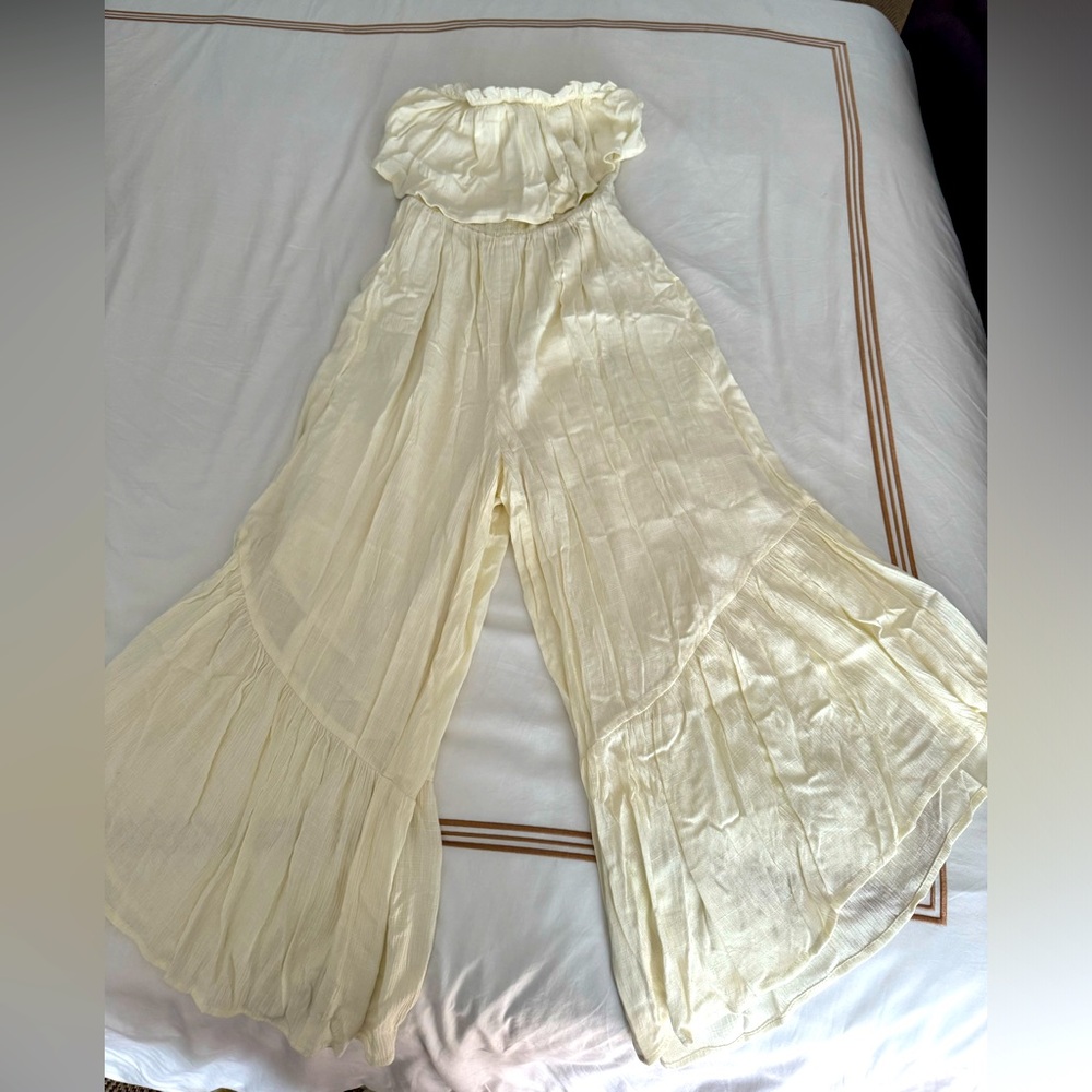 Strapless beach jumpsuit